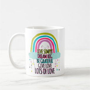 Caneca De Café Ao Vivo Sonhe Grande Seja Grata Dê Amor