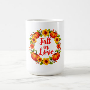 Caneca De Café Apaixonado: Vibrante Design de Wreath de outono