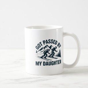 Caneca De Café Apanhado Pelo Pé pela Minha Filha Pai de Esqui Esq