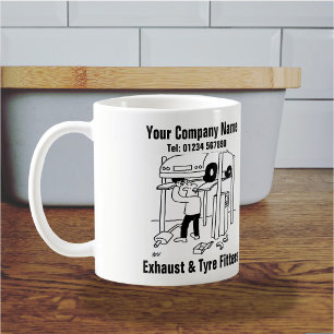 Caneca De Café Aparelhos De Escape E De Pneus Para Garagem