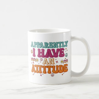 Caneca De Café Aparentemente Eu Tenho Uma Atitude Retro Groovy 