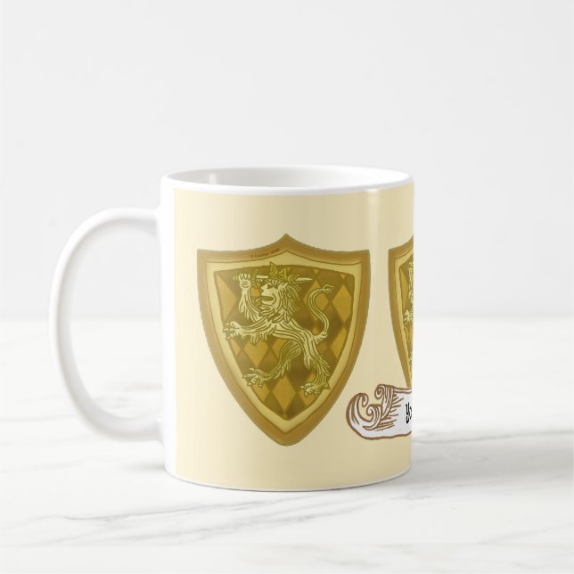 Caneca De Café Apelido de repouso da família Lion Shield (Esquerda)