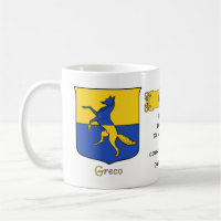 Apelido italiano Greco Heraldic Shield e Blazon