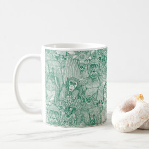 Caneca De Café apenas animais da selva africana esmeralda verde h