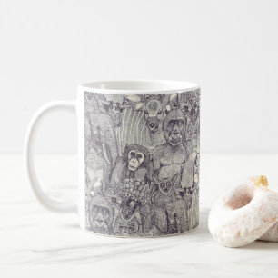 Caneca De Café apenas animais da selva africana mulberry pearl