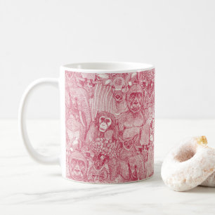 Caneca De Café apenas animais da selva africana viva magenta hp