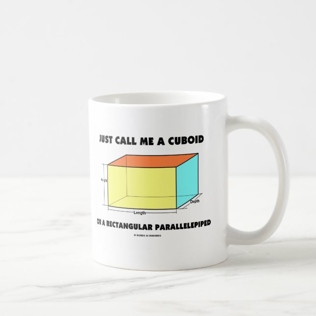 Caneca De Café Apenas chame-me Parallelepiped Cuboid ou (Direita)