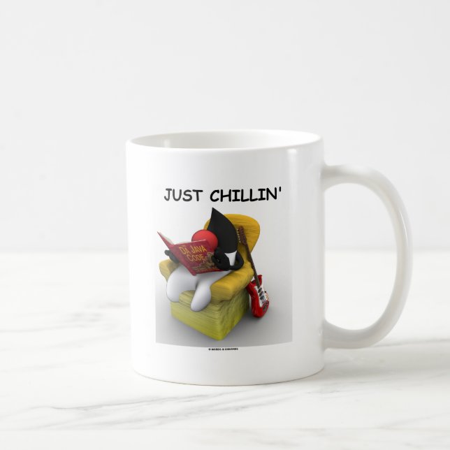 Caneca De Café Apenas Chillin (duque Mascote Caráter de Java) (Direita)