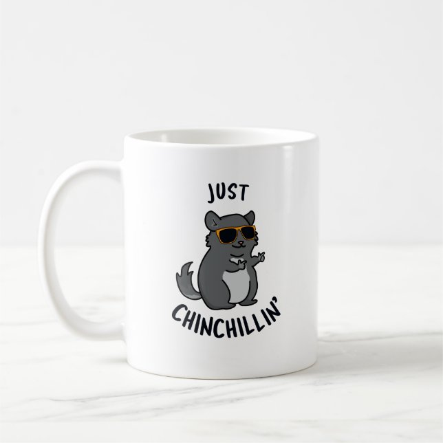 Caneca De Café Apenas Chin Chillin Funny Chinchilla Pun (Esquerda)