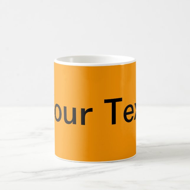 Caneca De Café APENAS COR / laranja + texto (Centro)