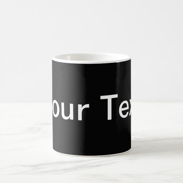 Caneca De Café APENAS COR / preto + seu texto (Centro)