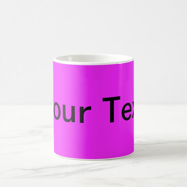 Caneca De Café APENAS COR / rosa + seu texto (Centro)
