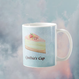 Caneca De Café Apenas Desserts com monograma em aquarelas suaves