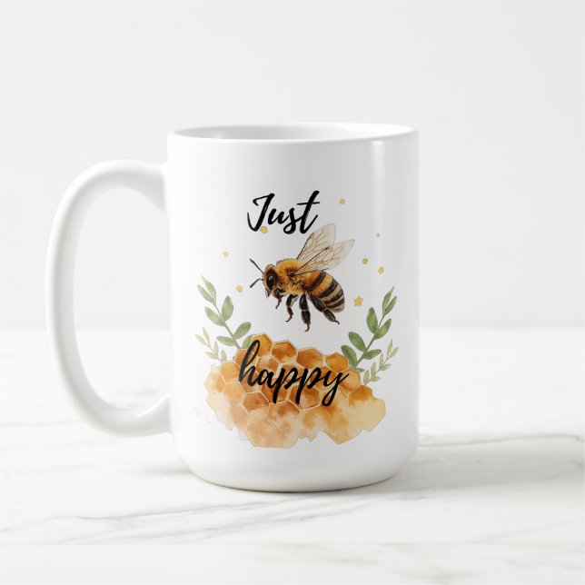 Caneca De Café Apenas Feliz Abelha  (Esquerda)