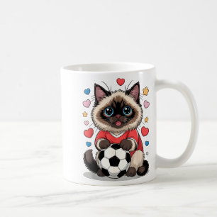Caneca De Café Apenas Garota de Gato de Futebol Que Ama Corações