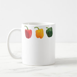 Caneca De Café Apenas Gosto Muito de Pimentões Amarelos Vermelhos