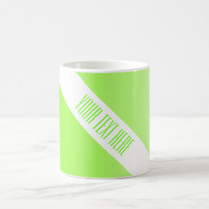 Caneca De Café APENAS gradações de COR verde neon + texto