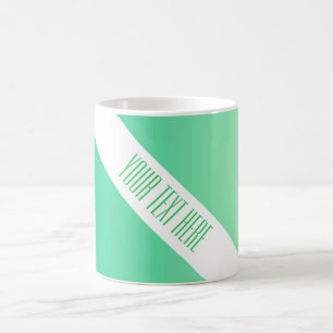 Caneca De Café APENAS gradações de COR verde oceano + texto