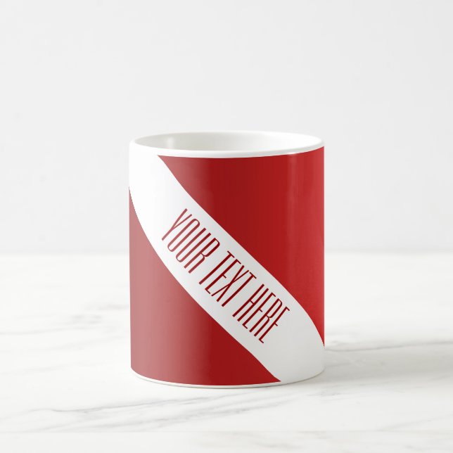 Caneca De Café APENAS gradações de COR - vermelho-fogo + seu text (Centro)