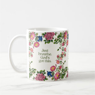 Caneca De Café Apenas Respire. Deus Tem Isso