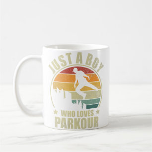 Caneca De Café Apenas um garoto que ama Parkour. Parkour de Corri