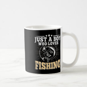 Caneca De Café Apenas um garoto que ama pesca engraçado B Peixe P