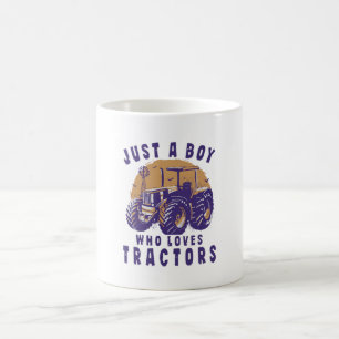 Caneca De Café Apenas um garoto que ama tratores caminhões agríco