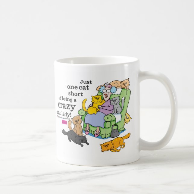 Caneca De Café Apenas um gato curto de ser uma senhora louca do (Direita)