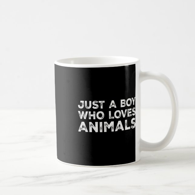 Caneca De Café Apenas Um Menino Que Ama Animais (Direita)
