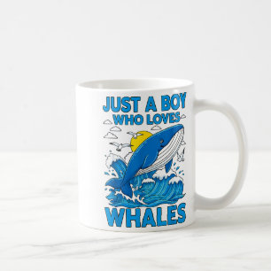 Caneca De Café Apenas um menino que ama baleias Oceano Animal Mar