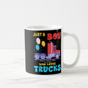 Caneca De Café Apenas um menino que ama caminhões Presente de cam