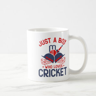 Caneca De Café Apenas um menino que ama críquete - jogador engraç