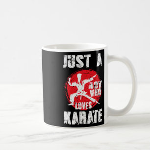 Caneca De Café Apenas Um Menino Que Ama Karate Engraçado Dizendo 
