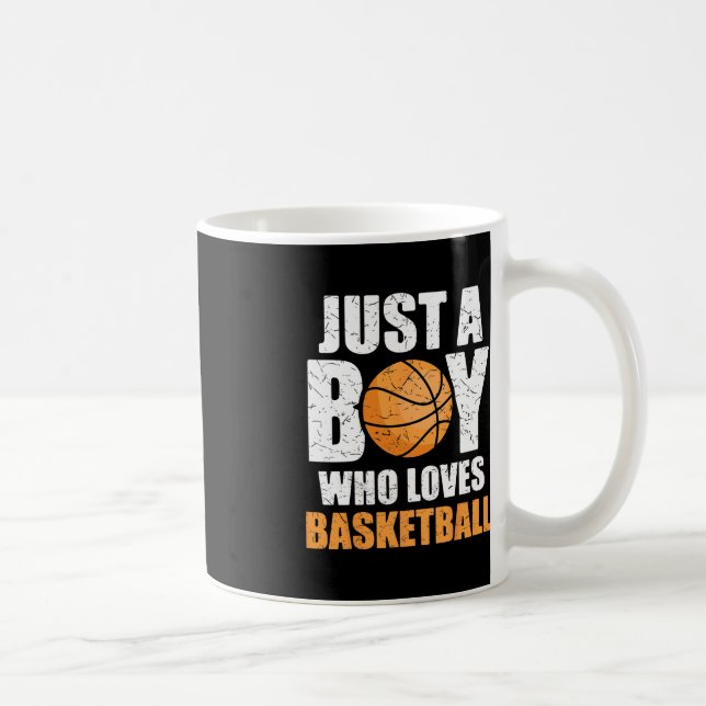 Caneca De Café Apenas Um Menino Que Ama O Basquete 1 (Direita)