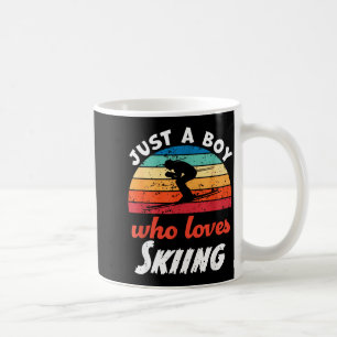 Caneca De Café Apenas um menino que ama ski crianças esquiando me