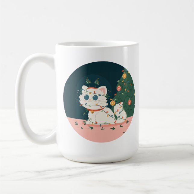 Caneca De Café Apenas Uma Criatura Foi Atiradora: Felina Festiva (Esquerda)