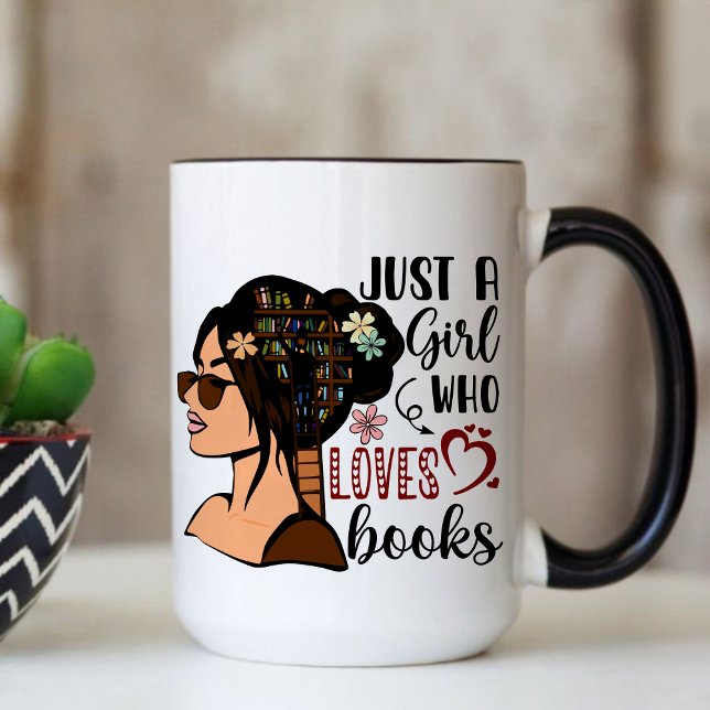 Caneca De Café Apenas uma garota, Livro Sobre Livros Florais Lend (JUST A GIRL WHO LOVES BOOKS mug, personalized teacher mug, teacher gift ideas mug,custom teacher mug)
