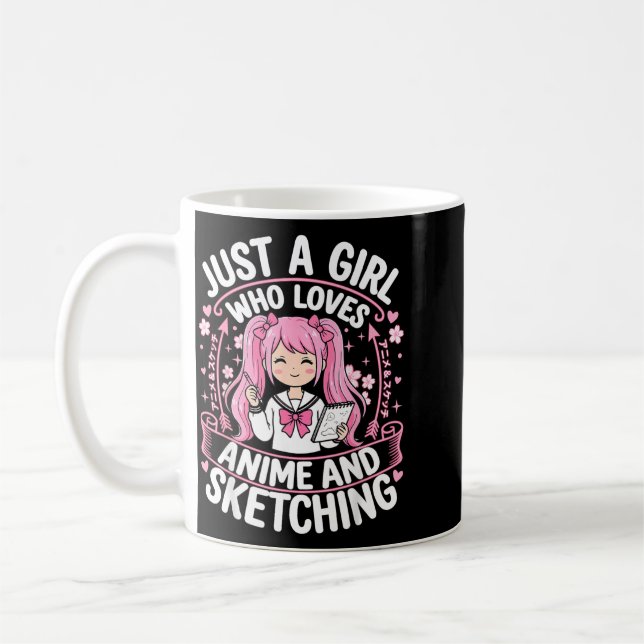 Caneca De Café Apenas Uma Garota Que Ama Anime E Sching (Esquerda)