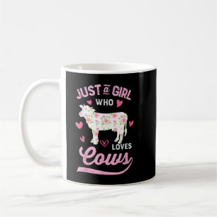 Caneca De Café Apenas uma garota que ama as vacas, silhueta, imag