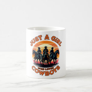 Caneca De Café Apenas uma garota que ama caubóis
