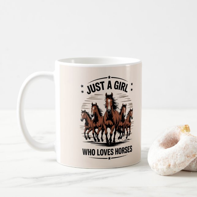 Caneca De Café Apenas uma garota que ama cavalos (Com Donut)