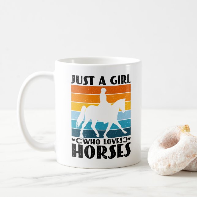 Caneca De Café Apenas uma garota que ama cavalos Dona de cavalo e (Com Donut)
