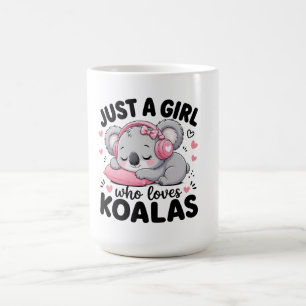 Caneca De Café Apenas uma Garota que Ama Coalas Fone de Ouvido Ro