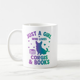 Caneca De Café Apenas uma garota que ama corgis e livros,