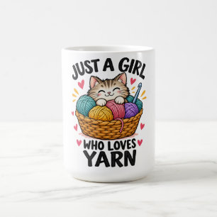Caneca De Café Apenas uma Garota que Ama Fio de Crochê Gato Fofo 