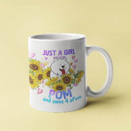 Caneca De Café Apenas uma garota que ama floral de girassol pomer
