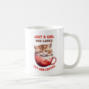Caneca De Café Apenas uma garota que ama gatos e café (2)