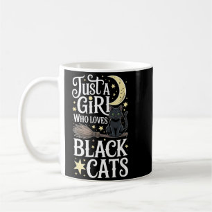 Caneca De Café Apenas Uma Garota Que Ama Gatos Pretos No Hallowee
