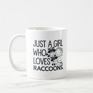 Caneca De Café apenas uma garota que ama guaxinins. design engraç