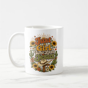 Caneca De Café Apenas Uma Garota Que Ama Jesus Boho Ocidental Gir
